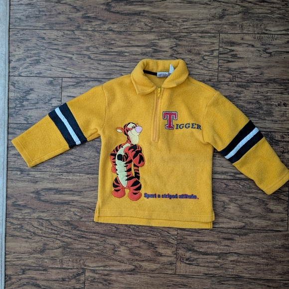 Vintage Winnie The Pooh Tigger Fleece Quarter Zip - Picture 1 of 6